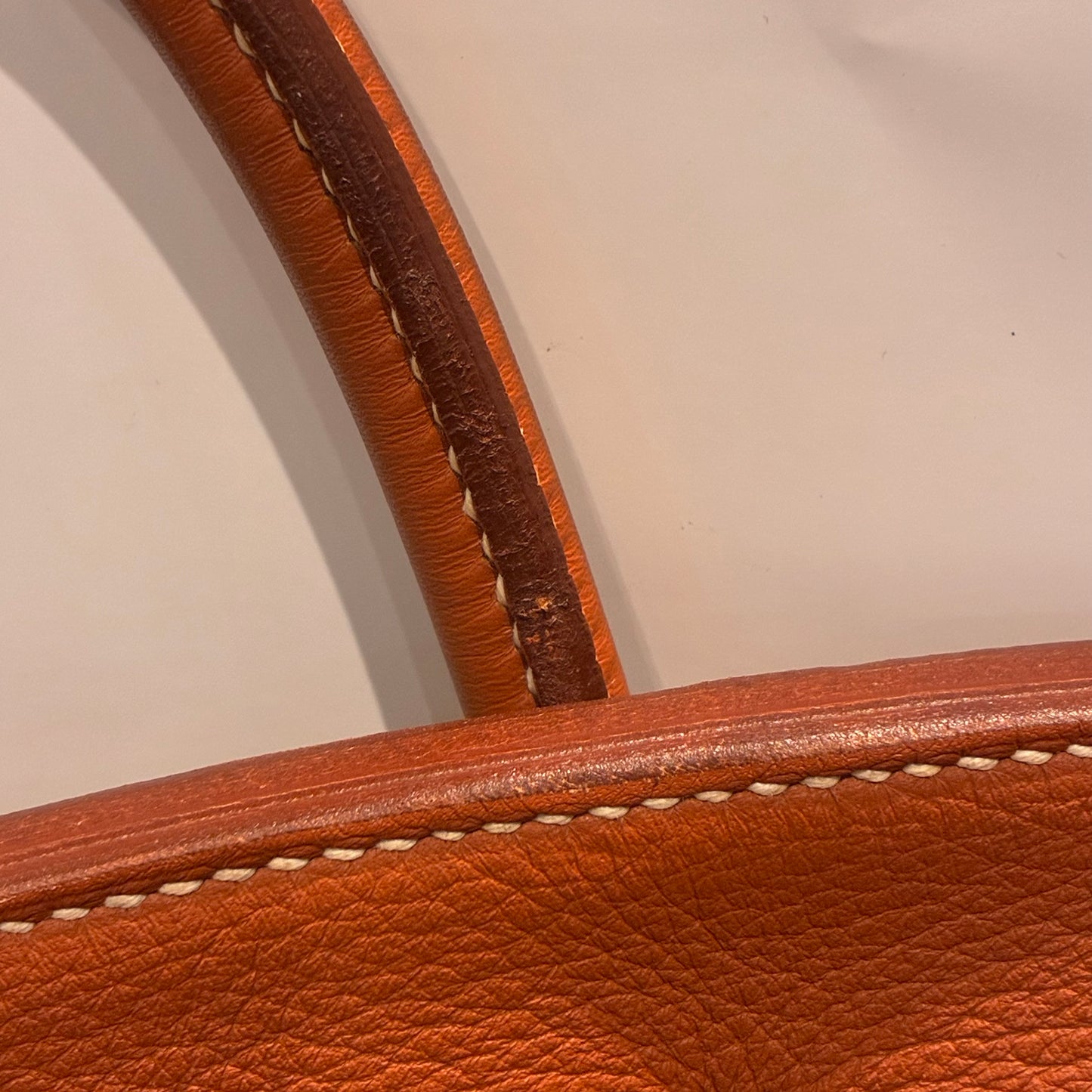 Hermes Brique Taurillon Clemence Haut a Courroies 50 Handbag