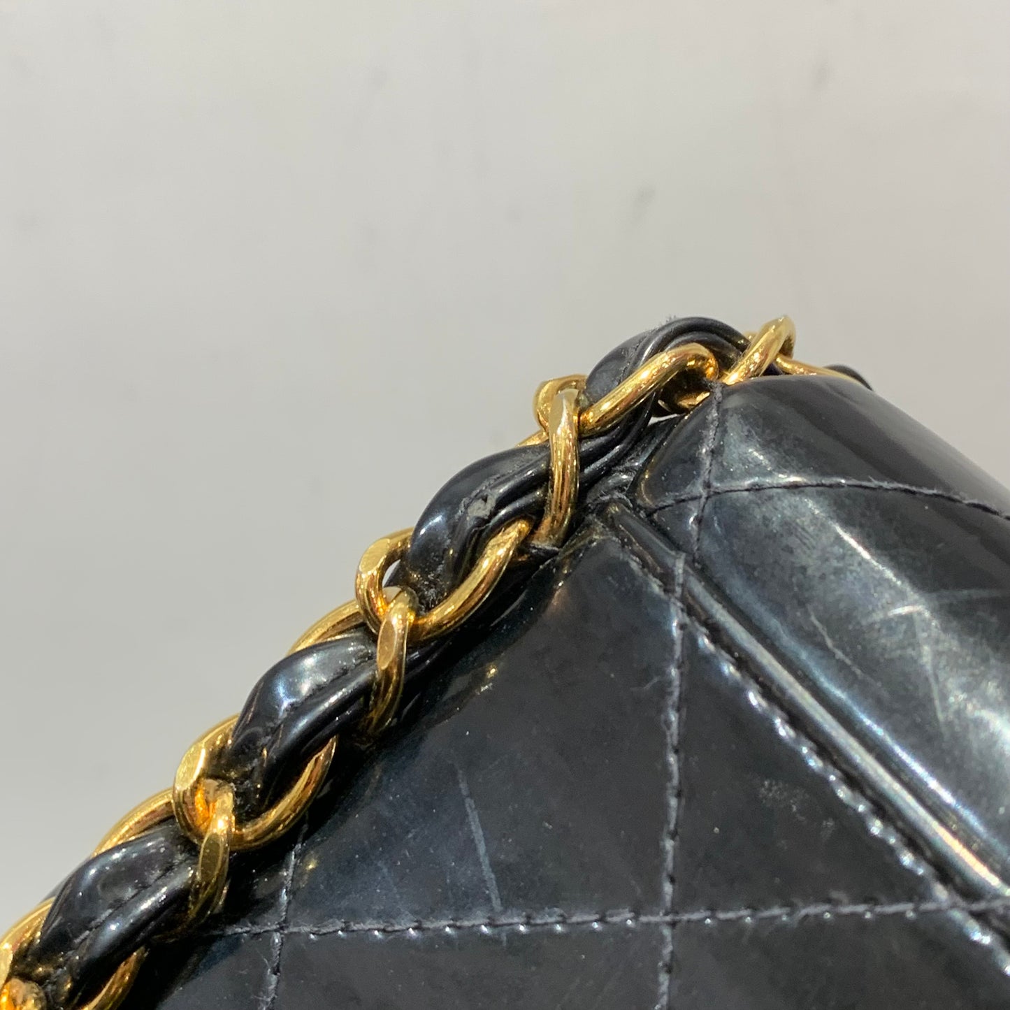 Chanel Black Patent Leather Maxi Classic Flap Shoulder Bag