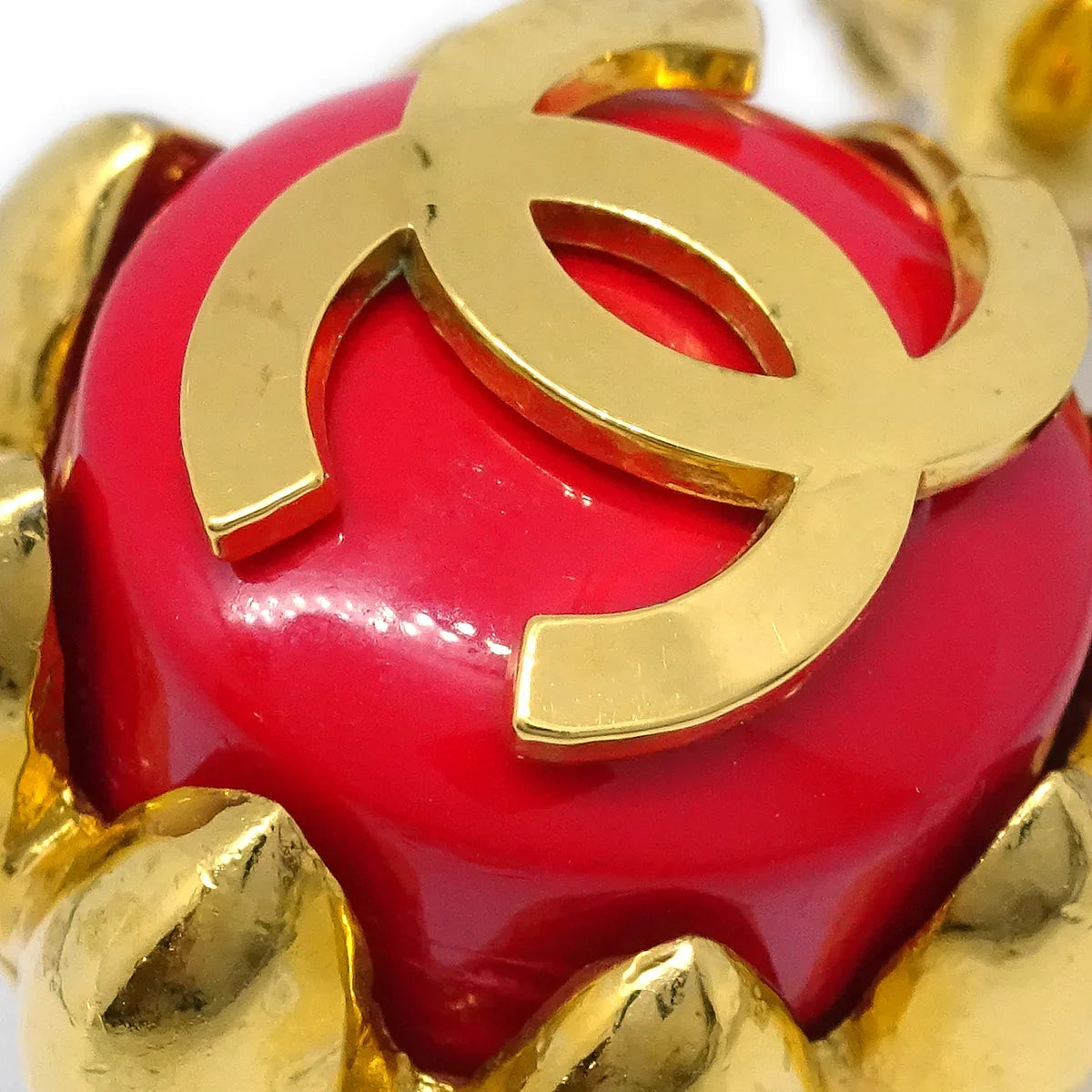 Chanel Button Earrings Gold Clip-On 29