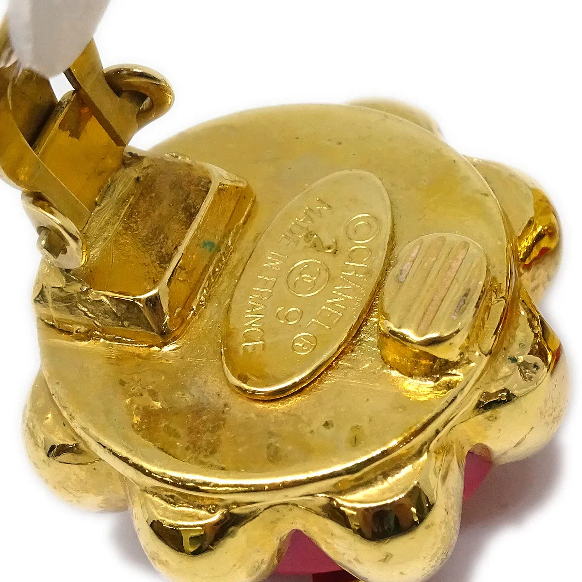 Chanel Button Earrings Gold Clip-On 29