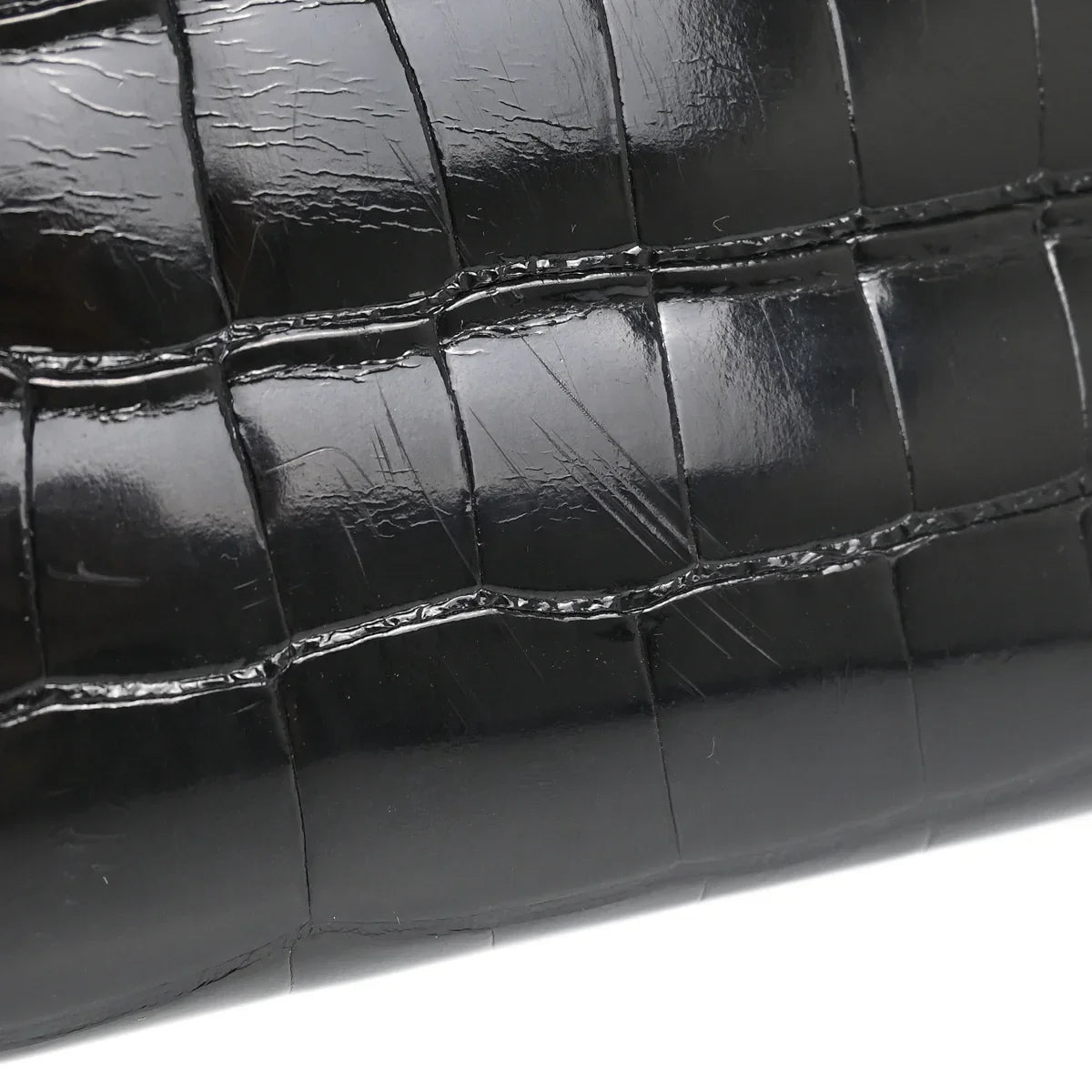 Hermes * 1996 Black Alligator Kelly 32 Sellier Handbag