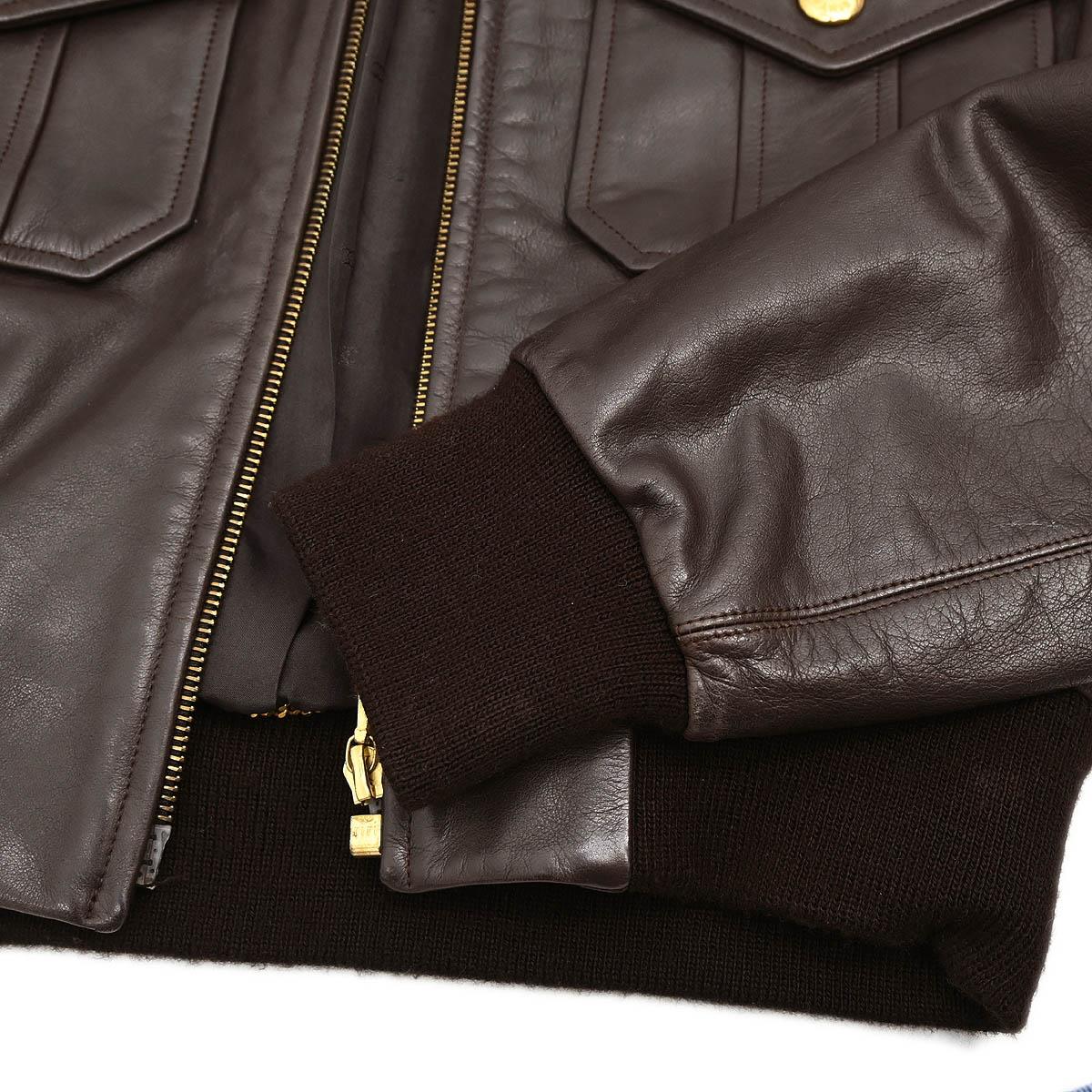 Chanel Zip Up Leather Jacket Brown