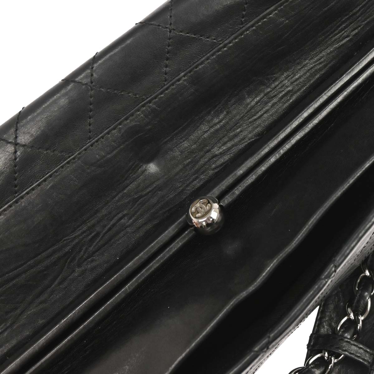 Chanel 2006-2008 Black Lambskin Ritz Flap Handbag