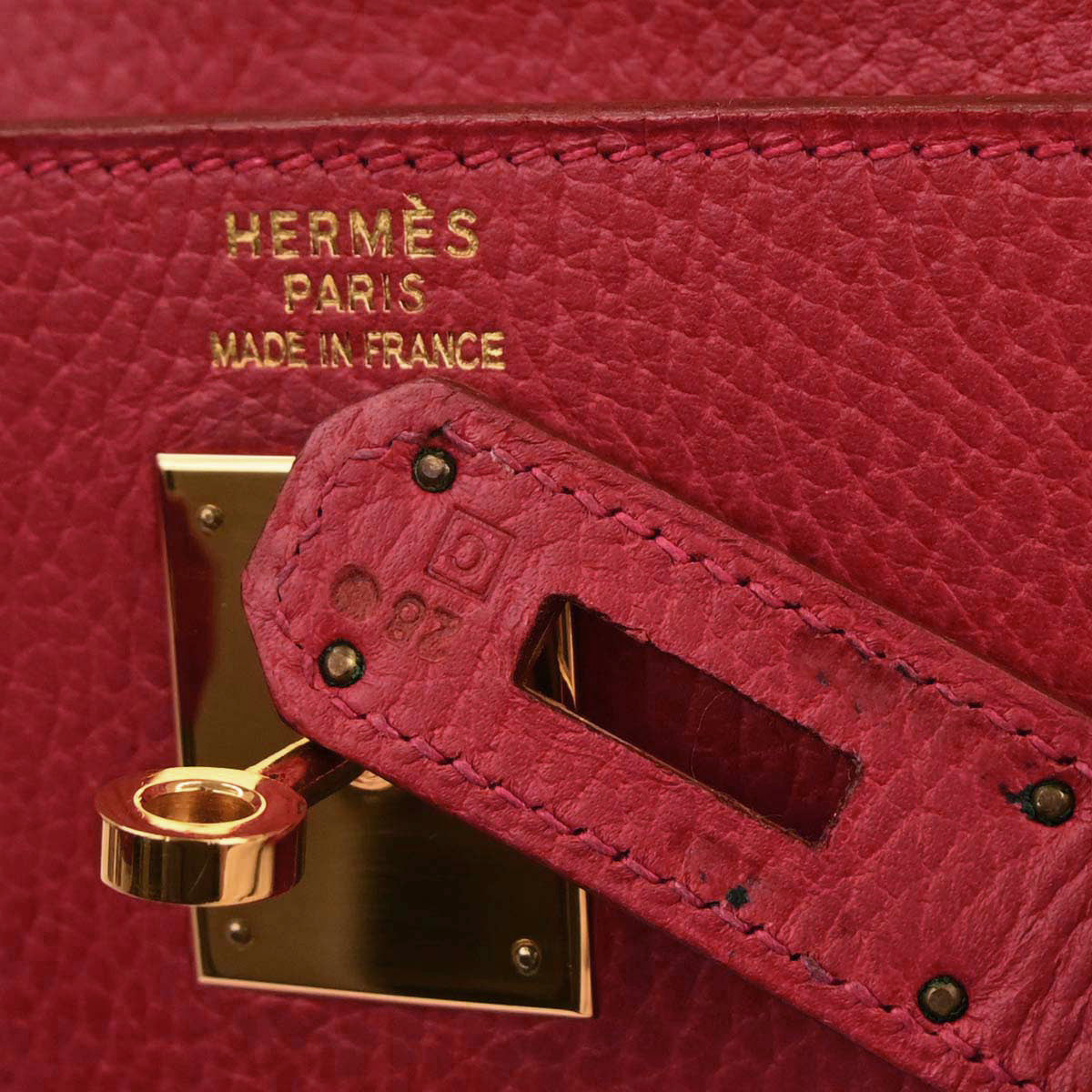 Hermes Rouge Garance Ardennes Kelly 40 Retourne Handbag