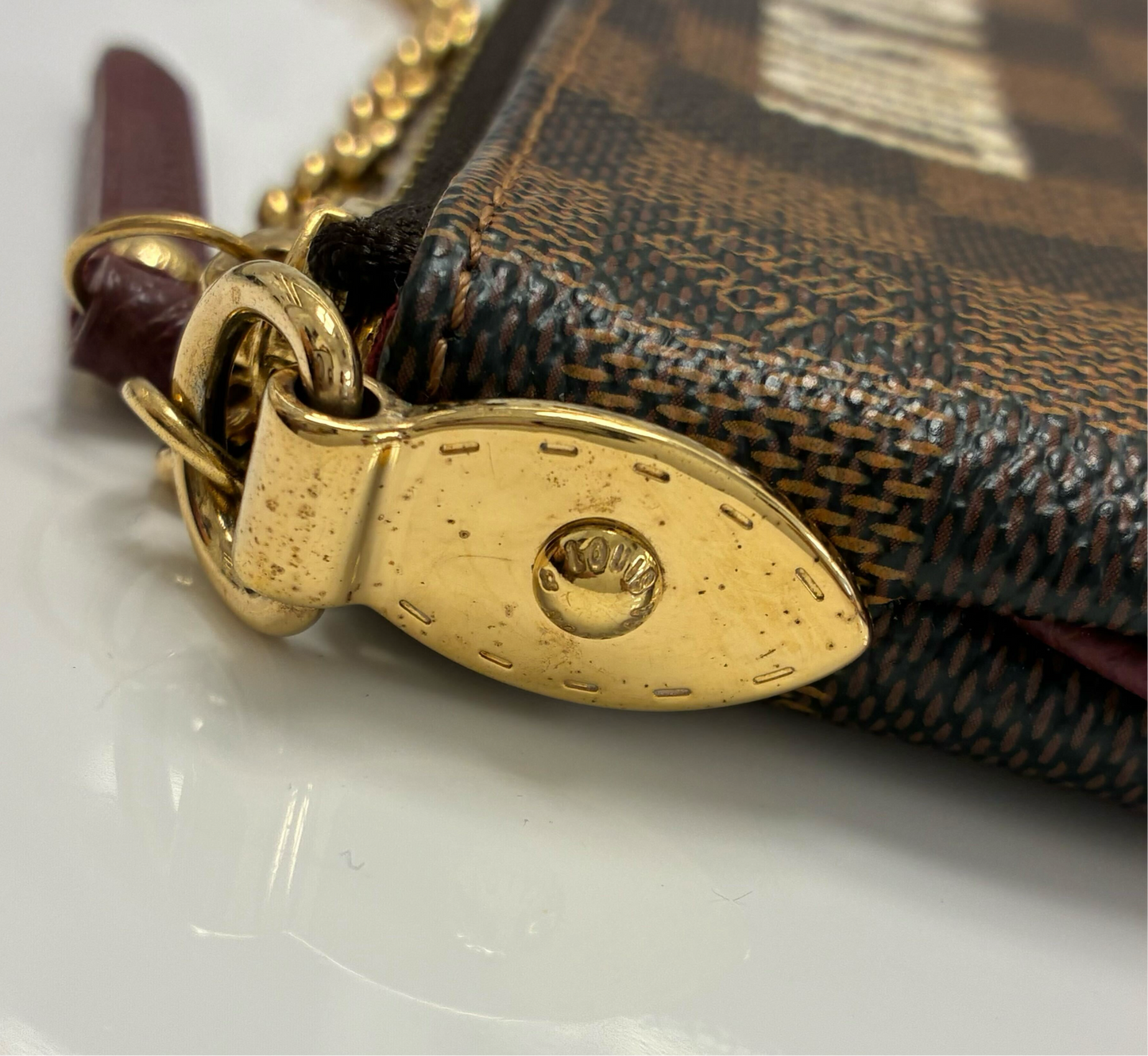 Louis Vuitton 2010 Damier Pochette Milla MM Handbag N63091