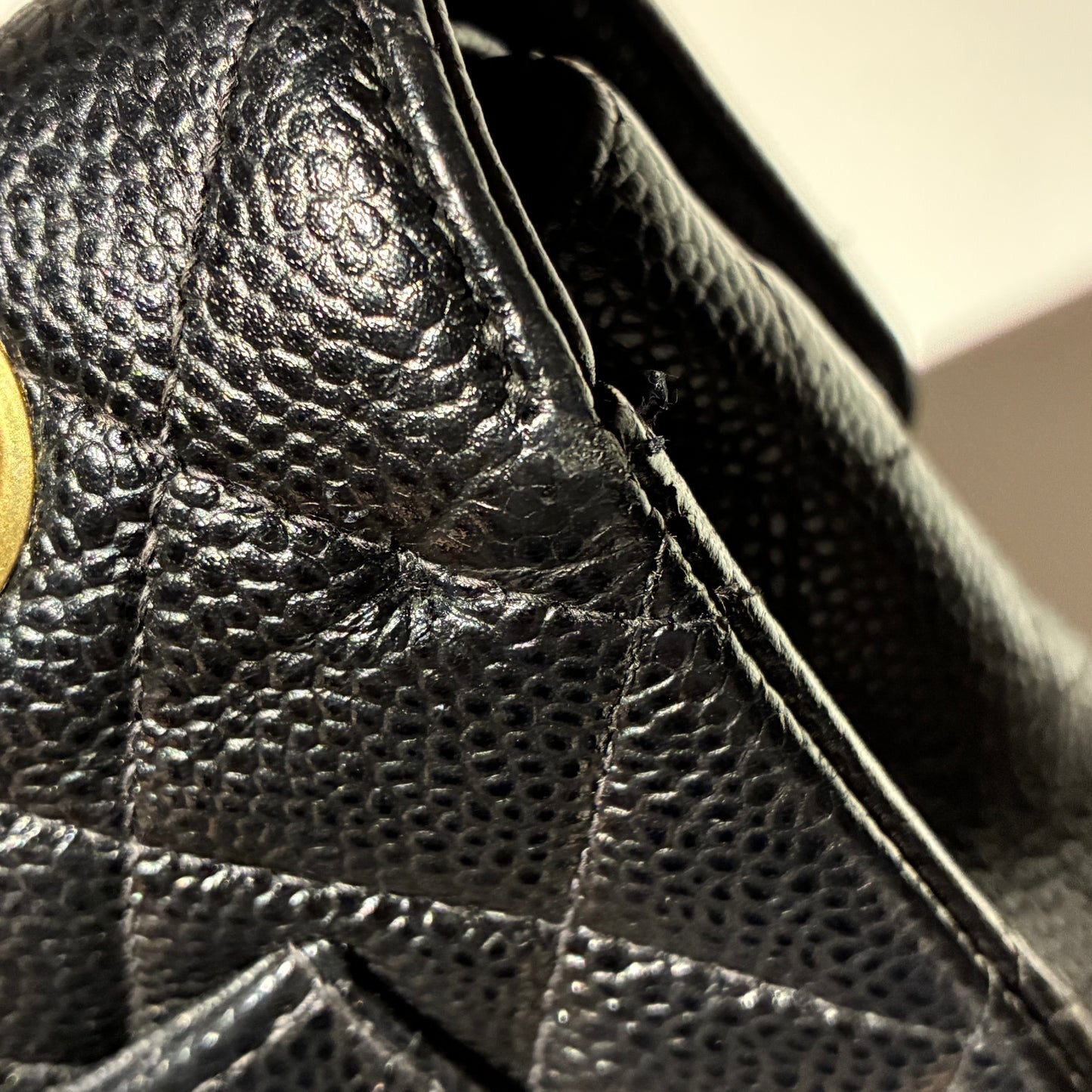 Chanel 2002-2003 Black Caviar Small Classic Double Flap Shoulder Bag