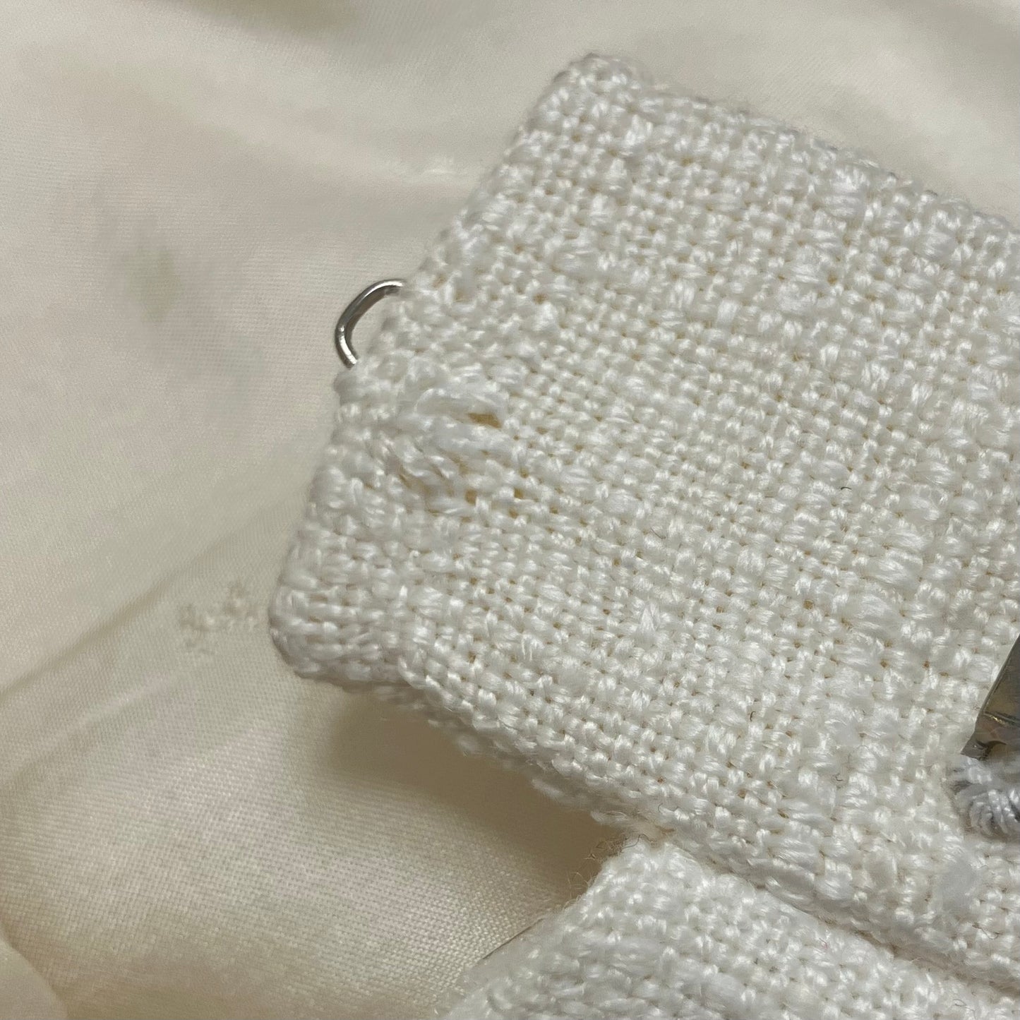 Chanel Setup Suit Jacket Skirt White #40