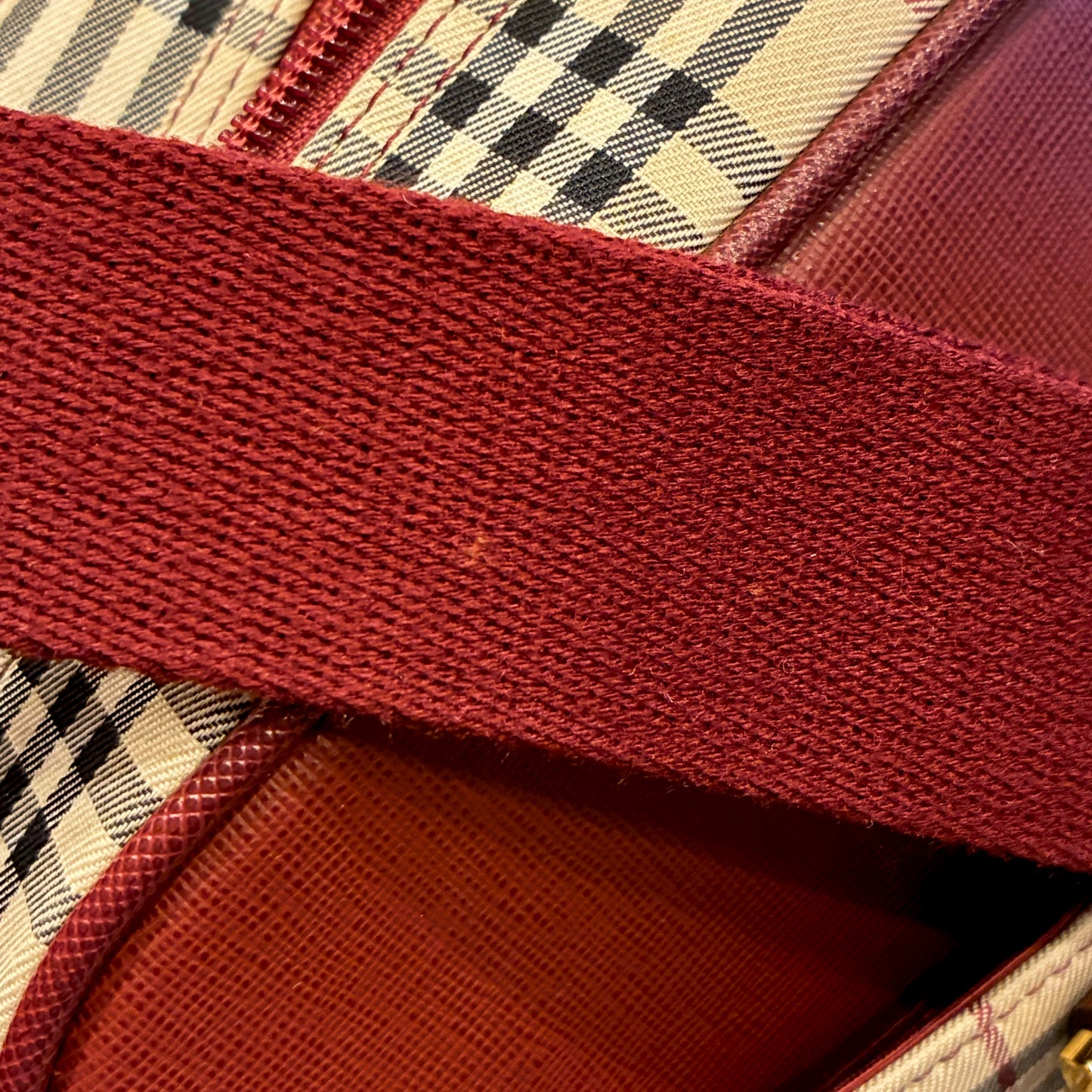 Burberry Beige Bordeaux Burberry Check 2way Shoulder Handbag