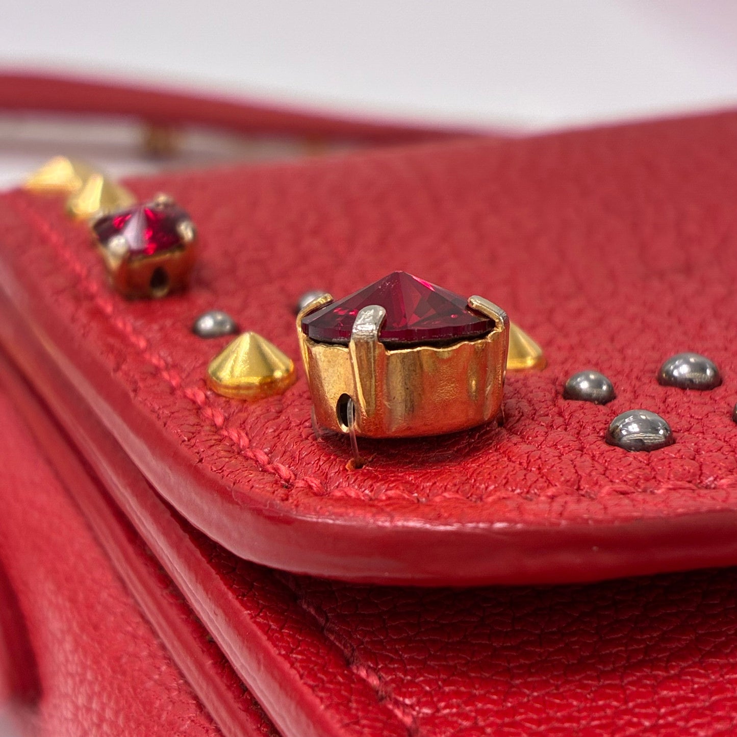 Miu Miu Red Goatskin Shoulder Bag