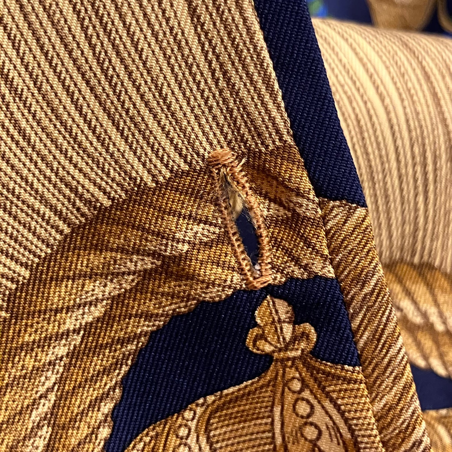 Hermes Short Sleeve Polo Shirt Top Navy #S