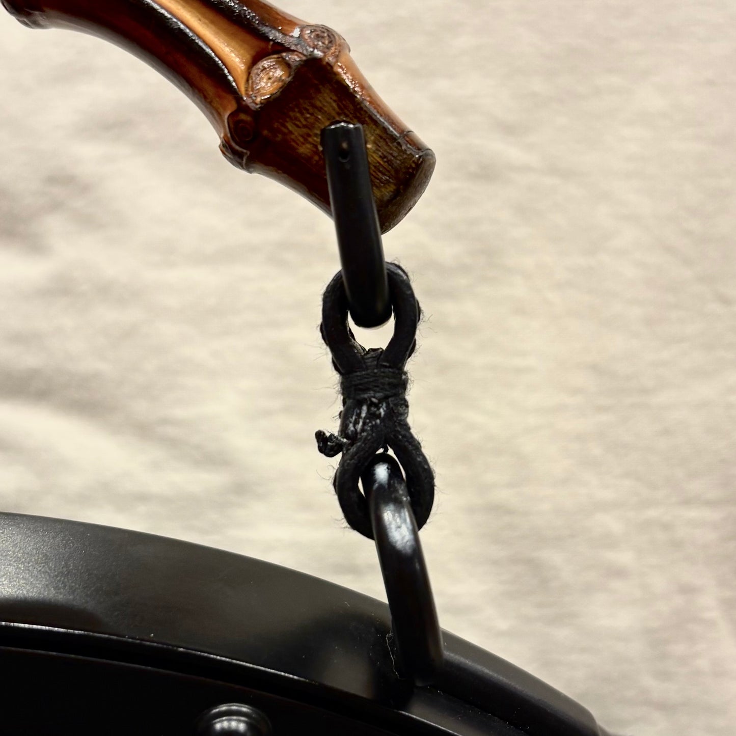 Gucci Black Bamboo GG Handbag