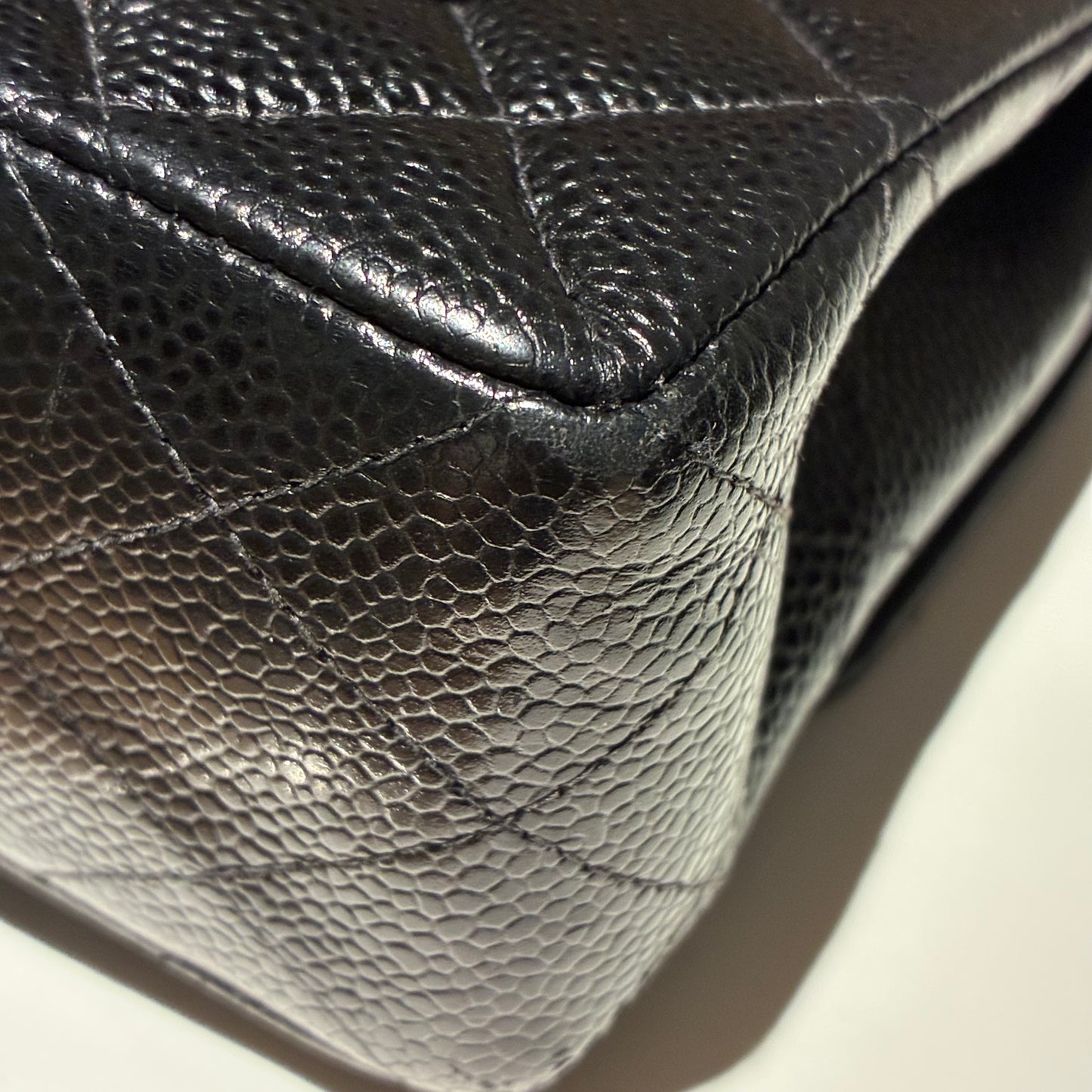 Chanel 2002-2003 Black Caviar Small Classic Double Flap Shoulder Bag