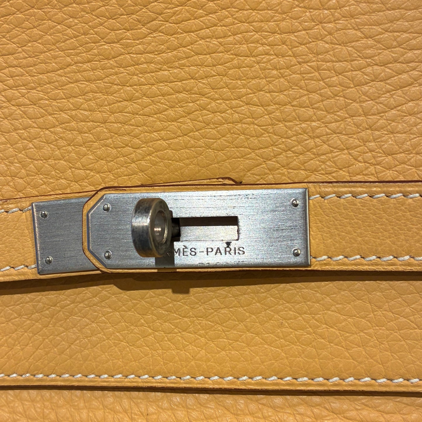 Hermes Natural Sable Taurillon Clemence Birkin 45 Handbag