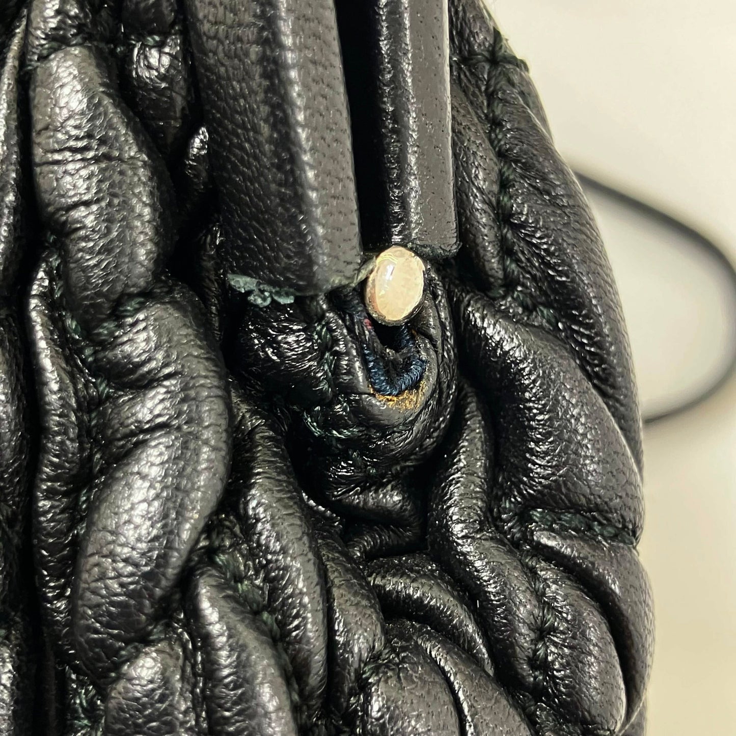 Miu Miu Black Lambskin Matelasse Shoulder Bag 194