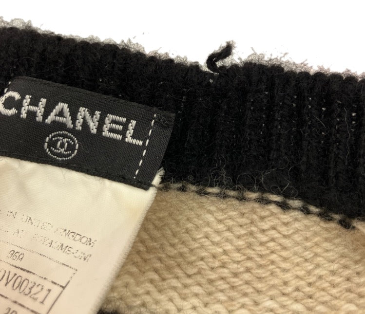Chanel 1996 Set Cardigan Short Sleeve Top Beige #38