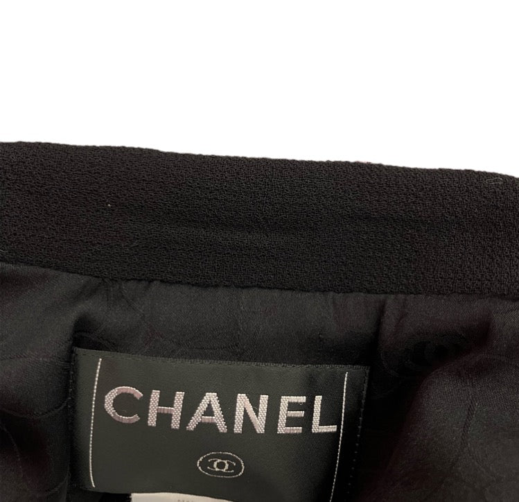 Chanel 2005 Single Breasted Emblem Jacket Black #40