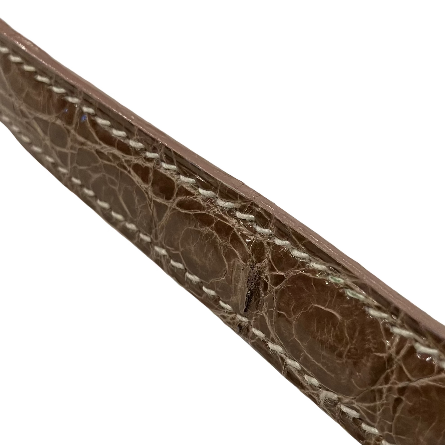 Hermes * 1991 Brown Niloticus Crocodile Kelly 28 Sellier 2way Shoulder Handbag