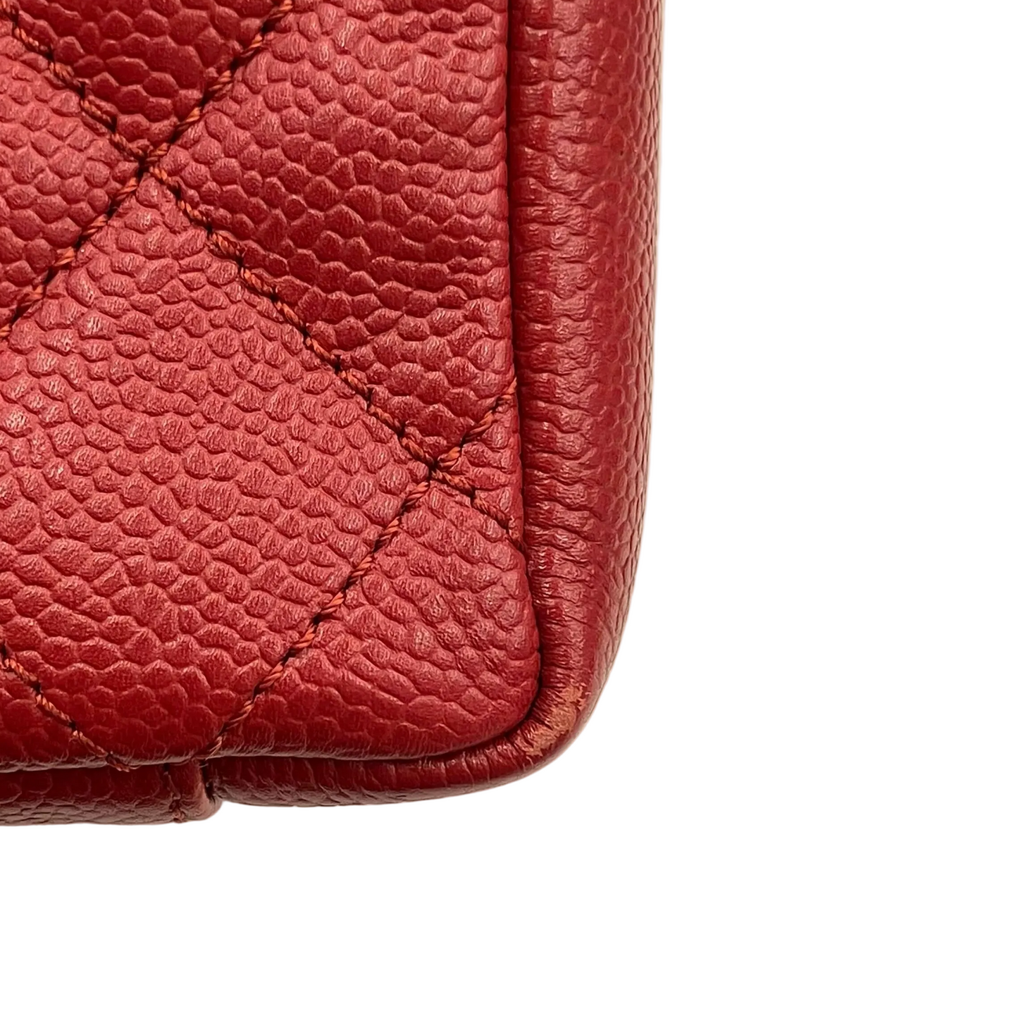 Chanel 2012-2013 Red Caviar Skin Grand Shopping Tote GST Chain Handbag