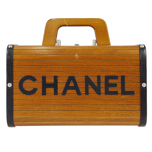 CHANEL * 1990s Wooden Vanity Handbag