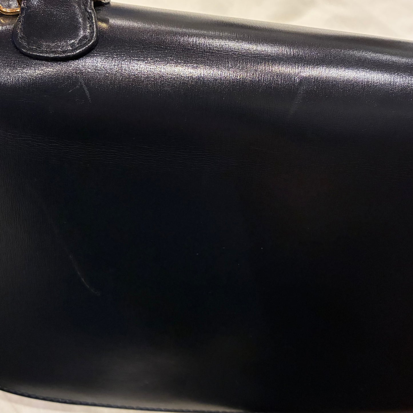 Gucci Navy Bamboo 2way Shoulder Handbag