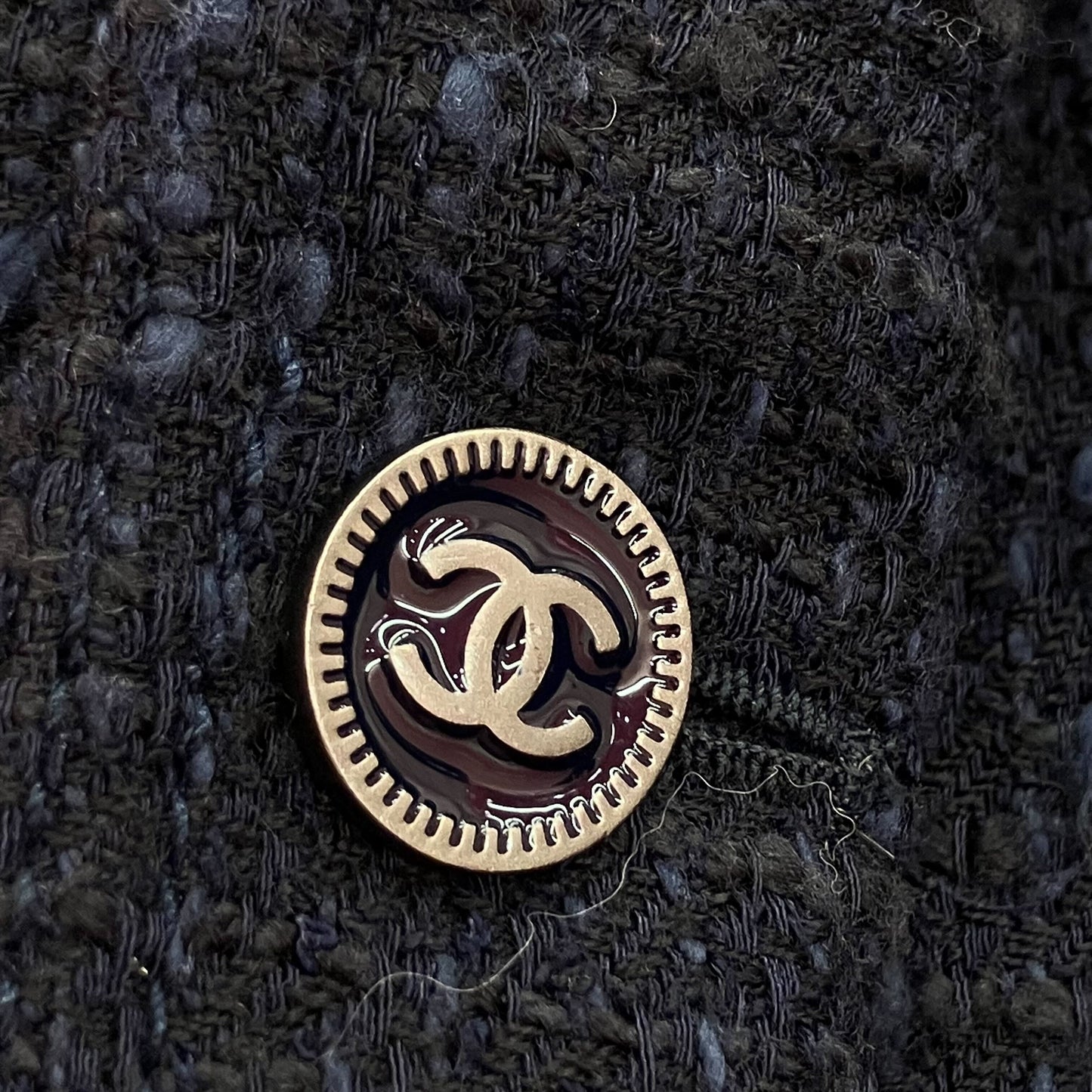 Chanel 2001 Single Breasted Jacket Navy Black #40