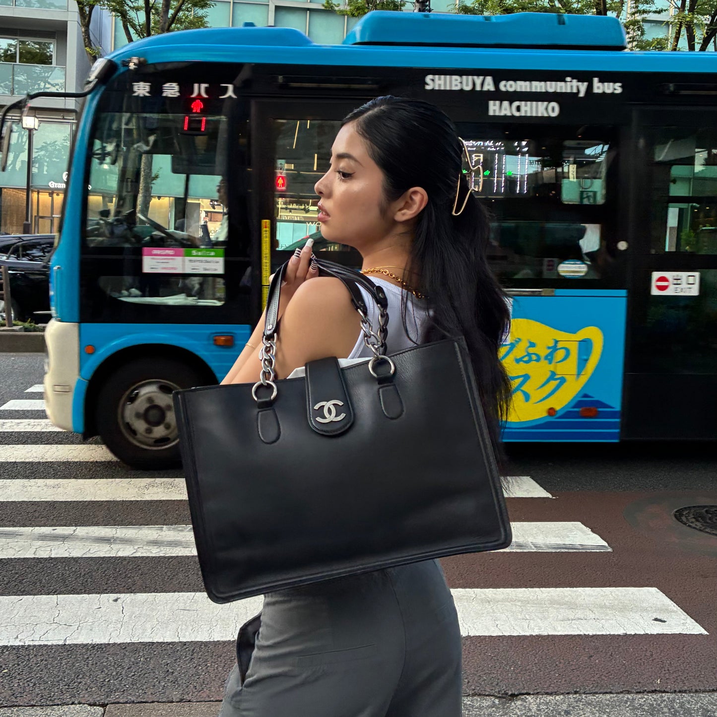 Chanel 2005-2006 Black Calfskin Tote Bag