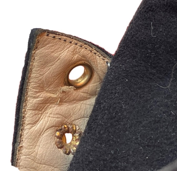CHANEL Black suede Lace-Up Boots Shoes #36