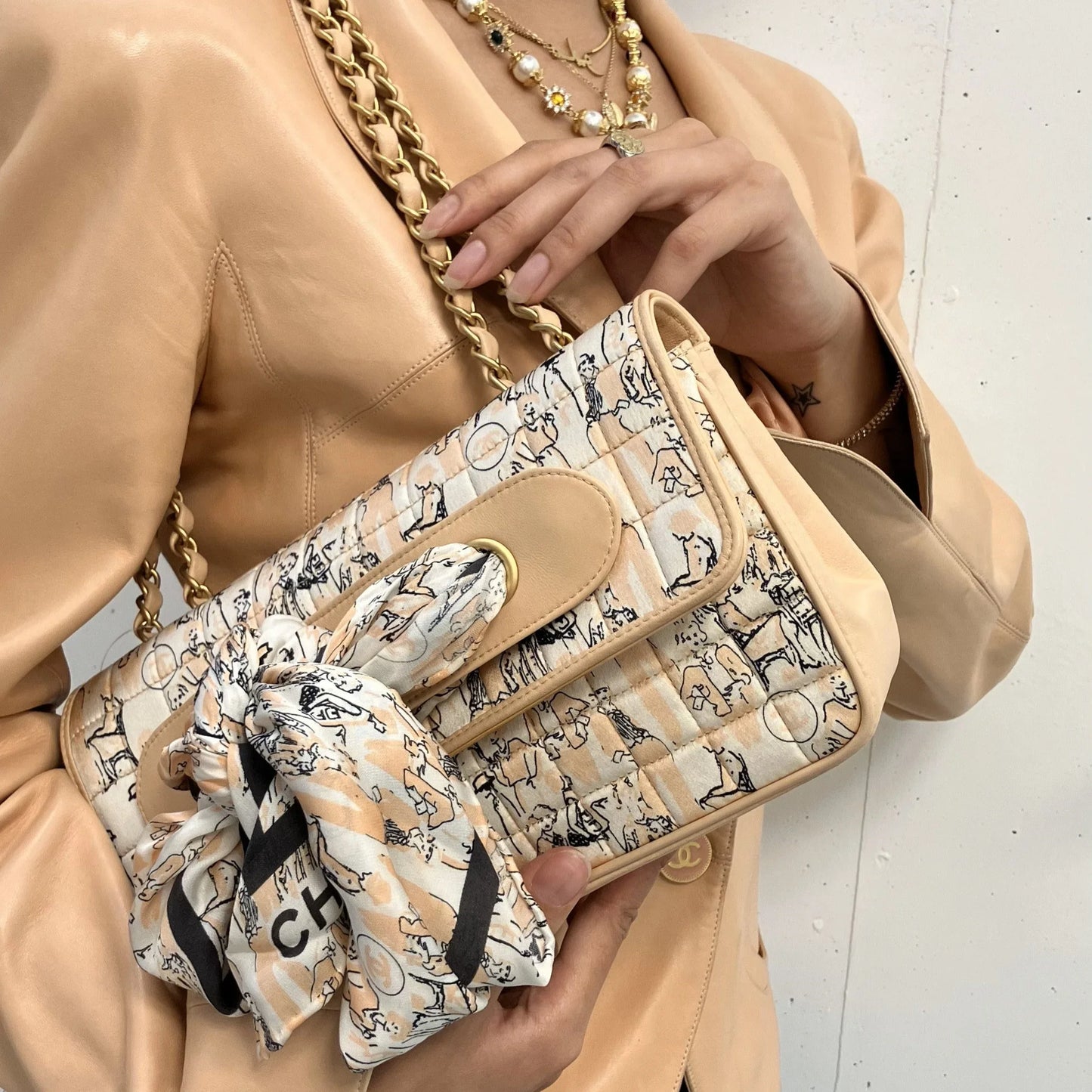 Chanel 2003-2004 Pink Satin Chain Shoulder Bag