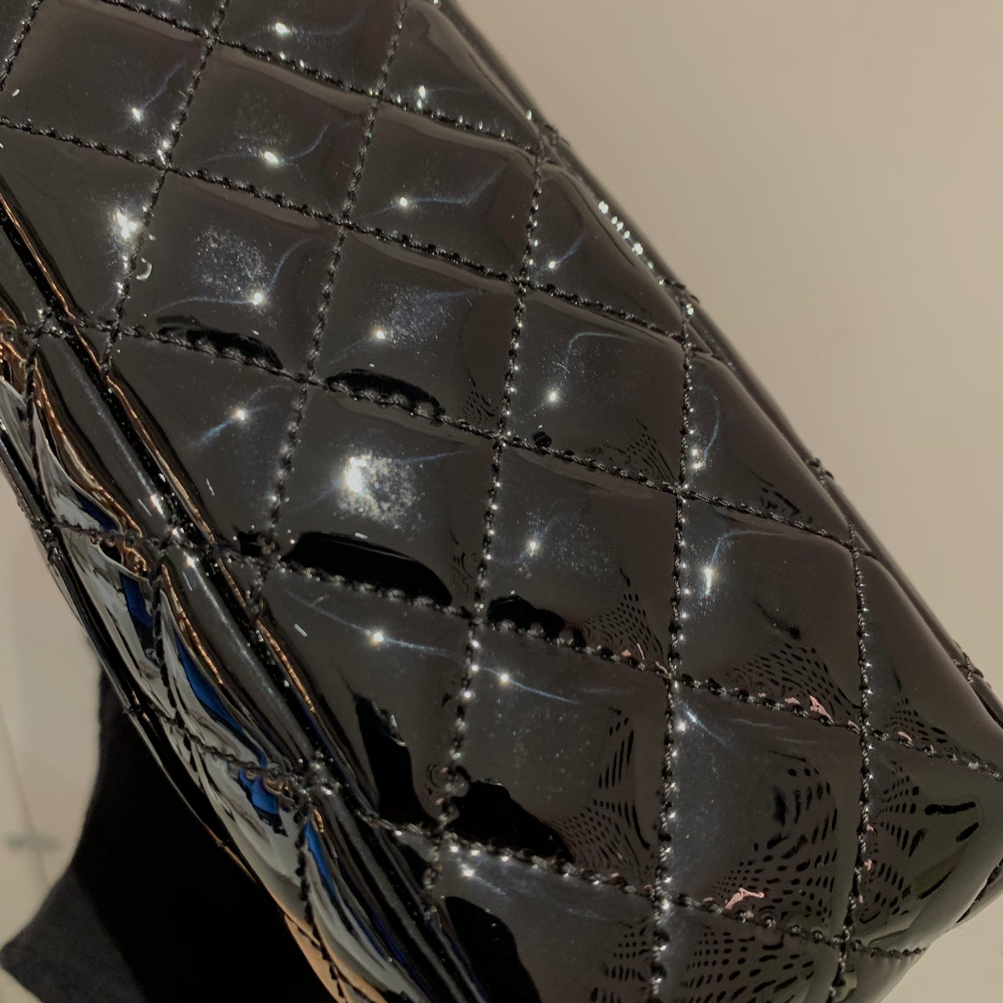 Chanel 2009-2010 Black Patent Leather Shoulder Bag