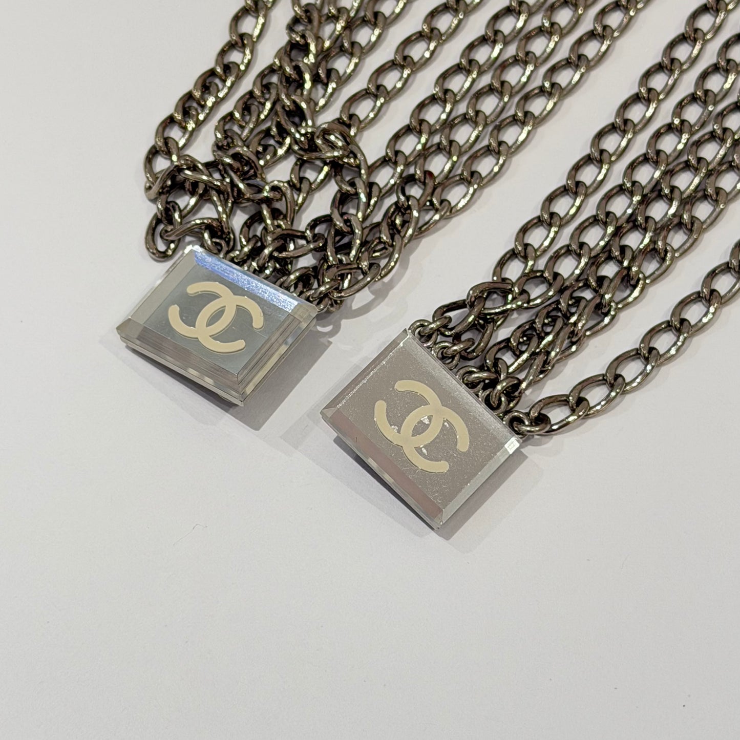 Chanel Silver Chain Charm Clip Brooch 03C