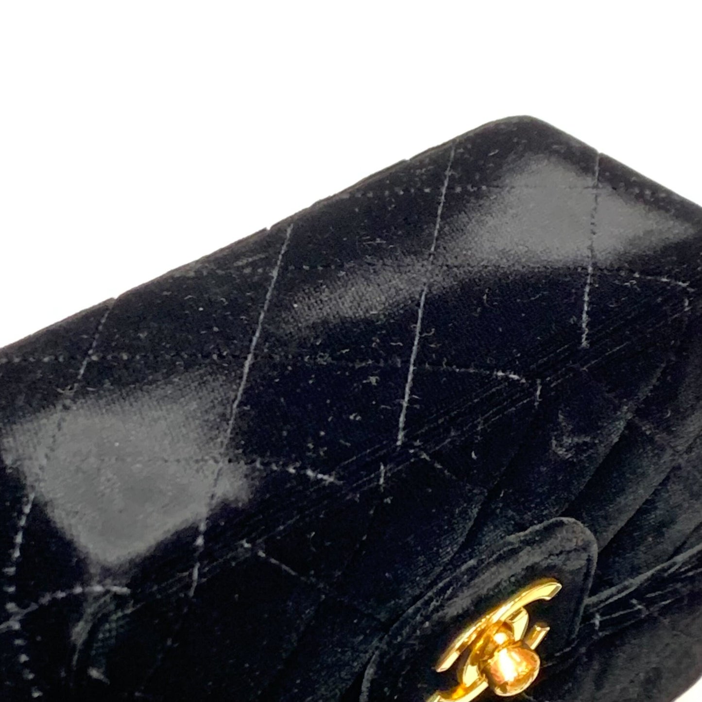 Chanel 1991-1994 Black Velvet Mini Square Handbag