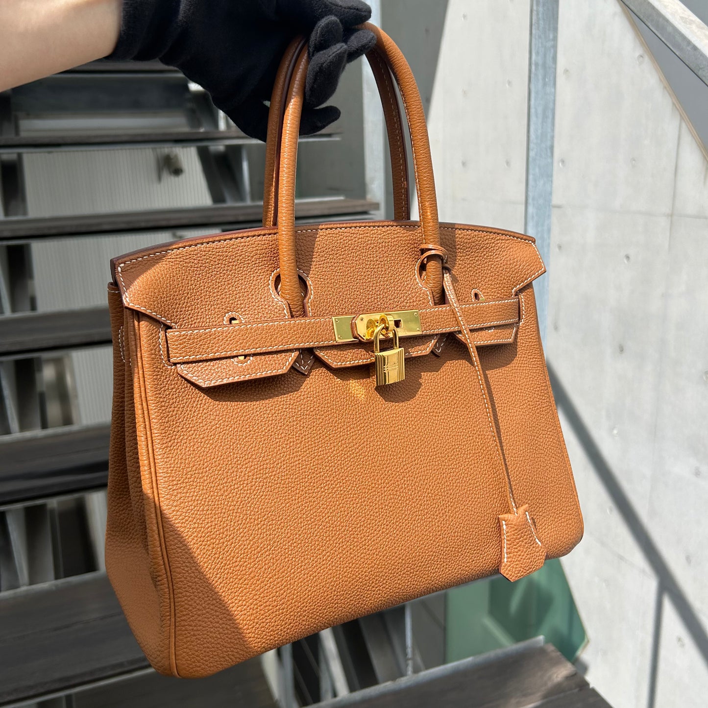 Hermes Gold Togo Birkin 30 Handbag