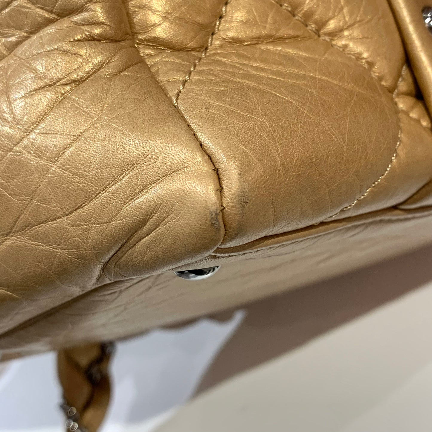 Chanel 2005-2006 Gold Calfskin Ladyblade Handbag