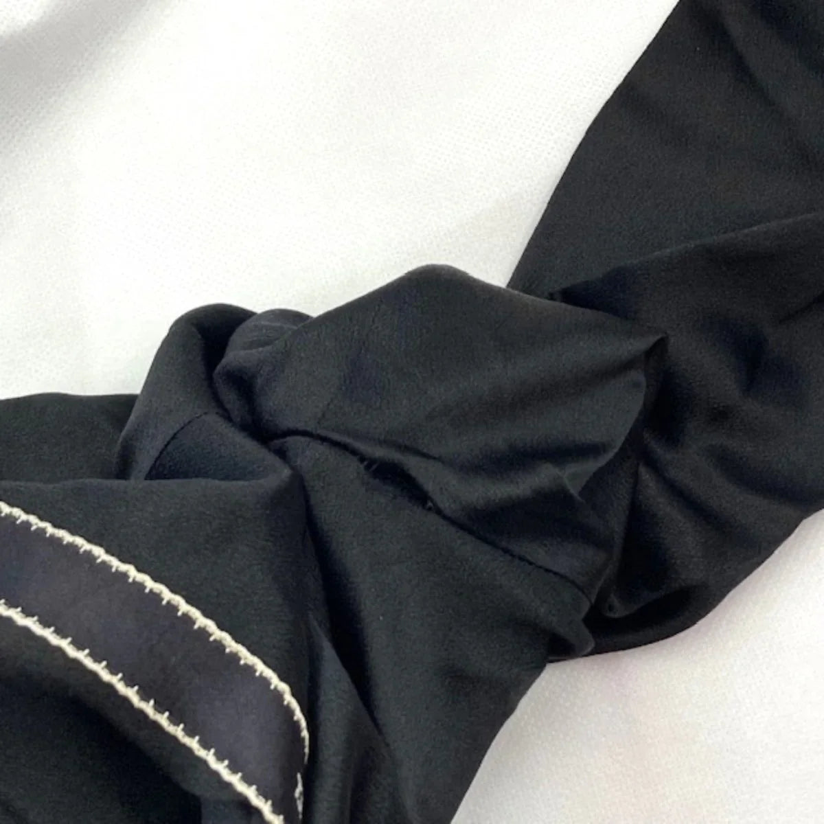Chanel Ribbon Blouse Shirt Black 94A #36