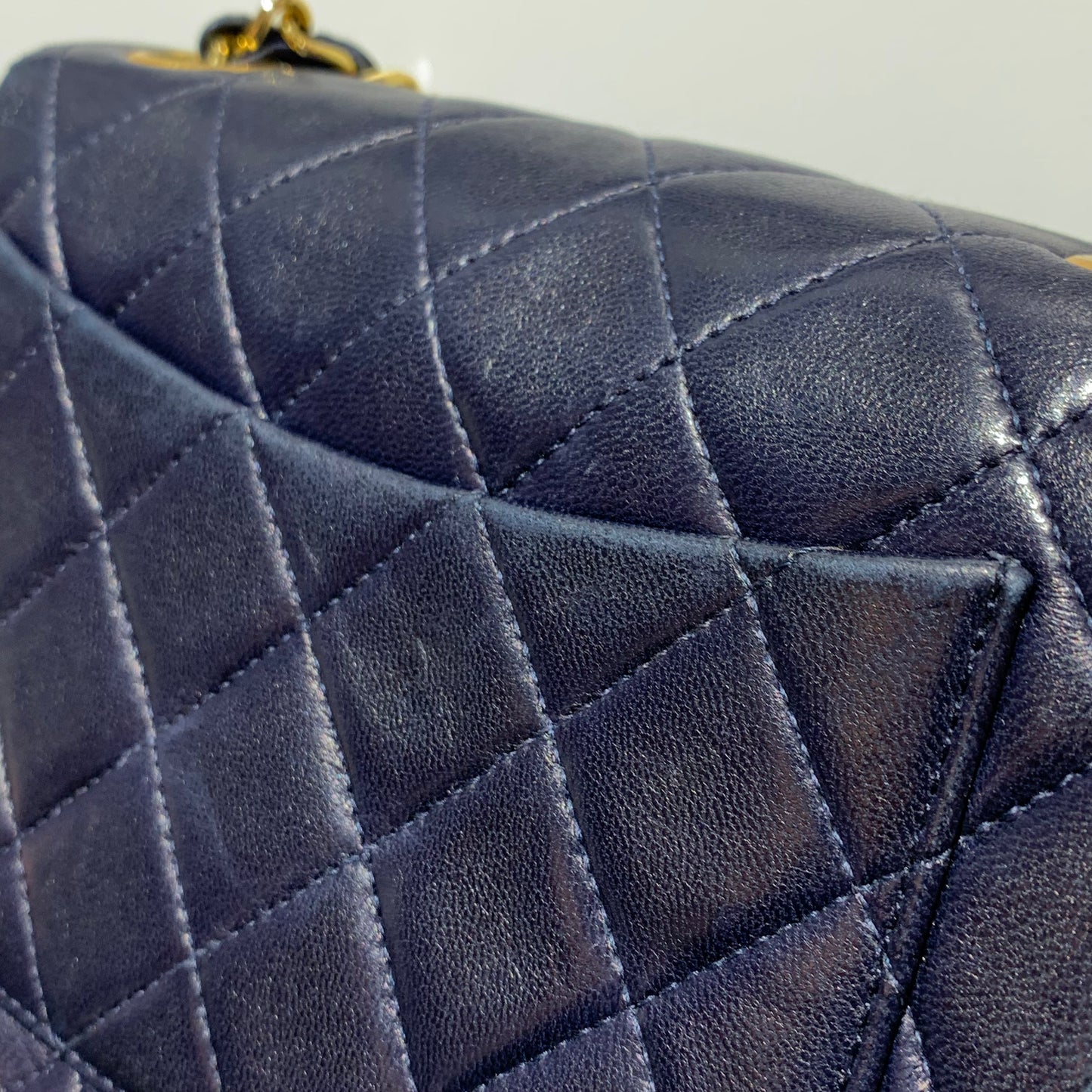 Chanel 1989-1991 Navy Lambskin Mini Classic Square Flap Shoulder Bag 17