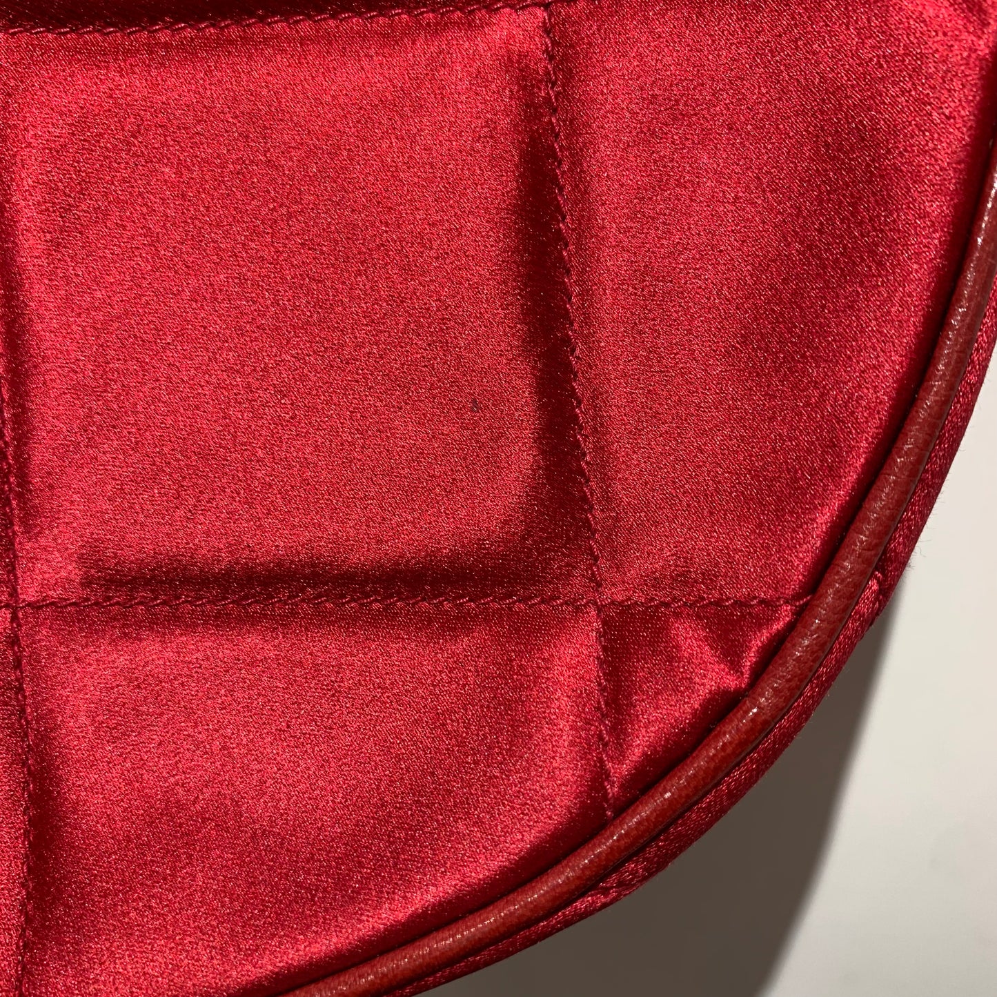 Chanel 1989-1991 Red Satin Lambskin Pouch