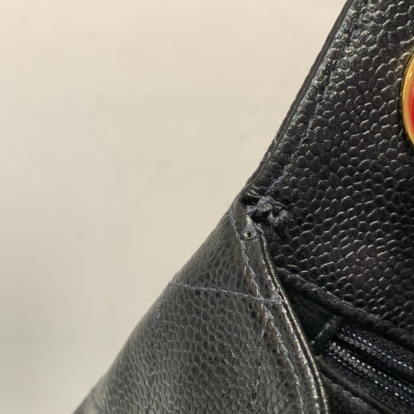 Chanel 1997-1999 Black Caviar Skin Jumbo Classic Flap Shoulder Bag