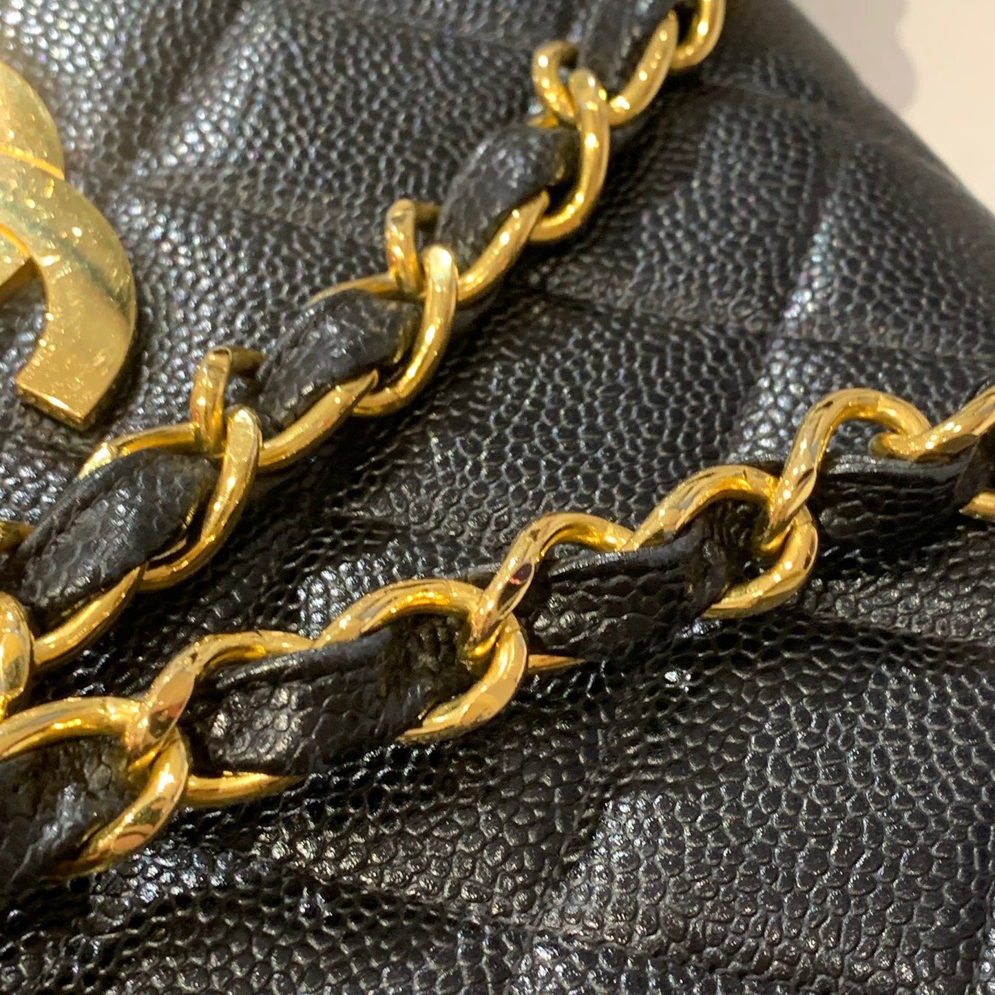 Chanel Black Caviar Skin Shoulder Bag