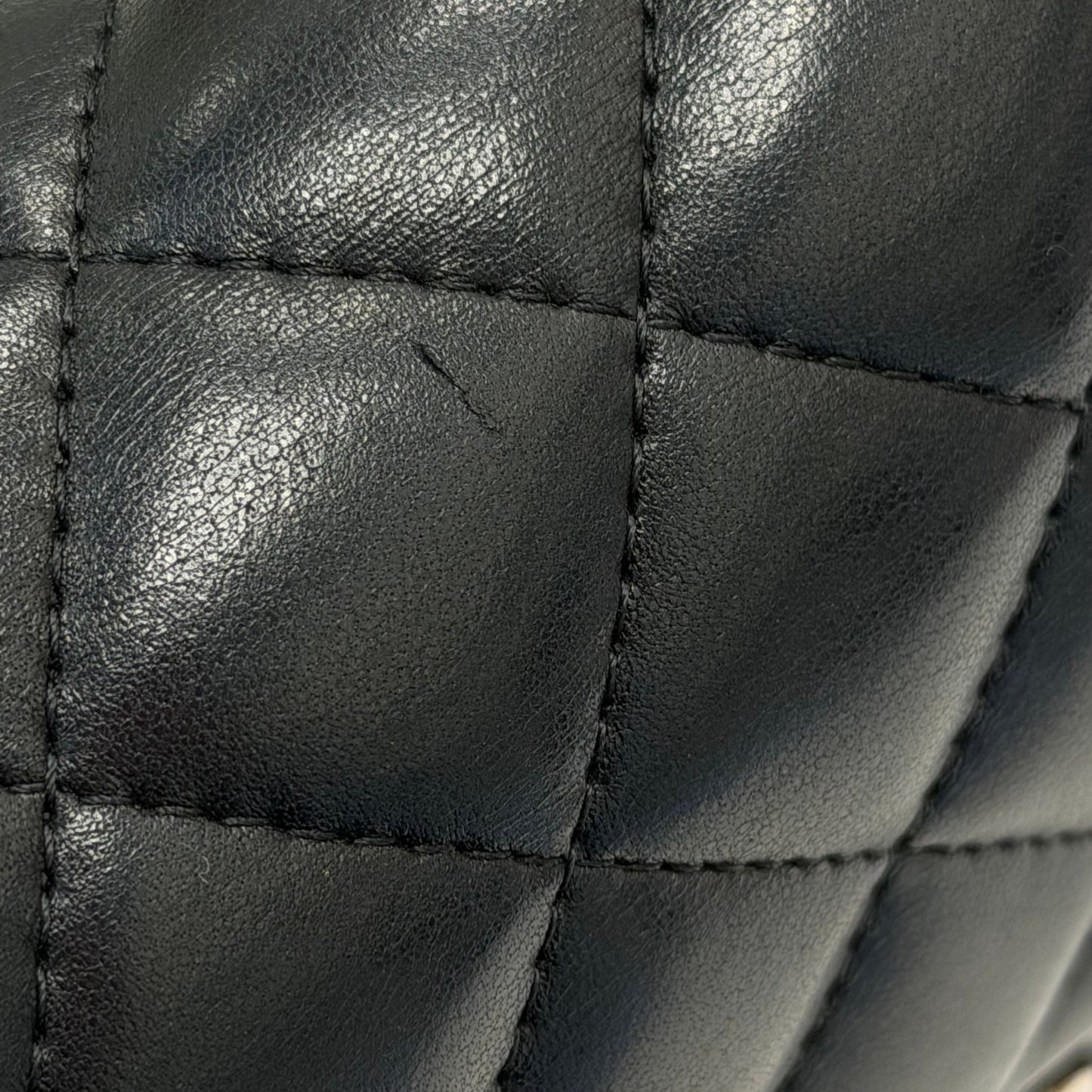 Chanel 2017 Black Lambskin Classic Flap Shoulder Bag