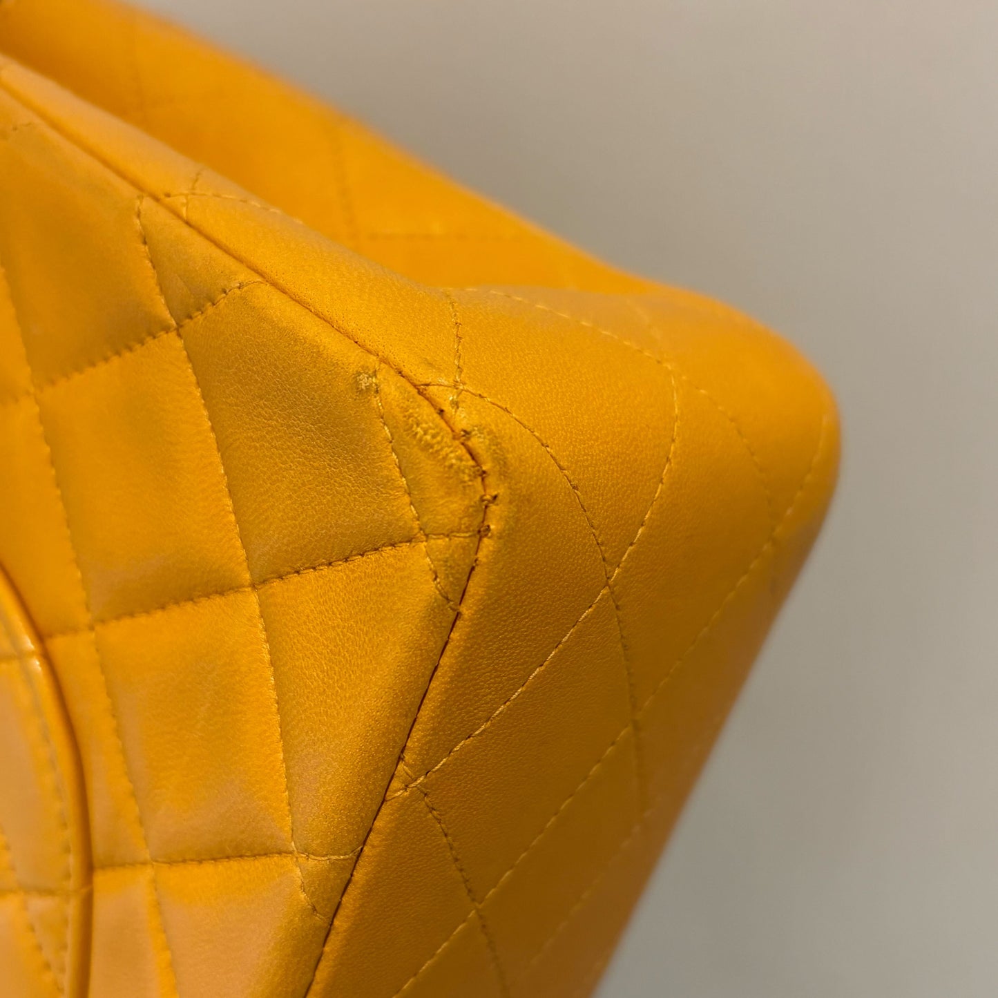 Chanel 1997-1999 Orange Lambskin Medium Classic Double Flap Shoulder Bag