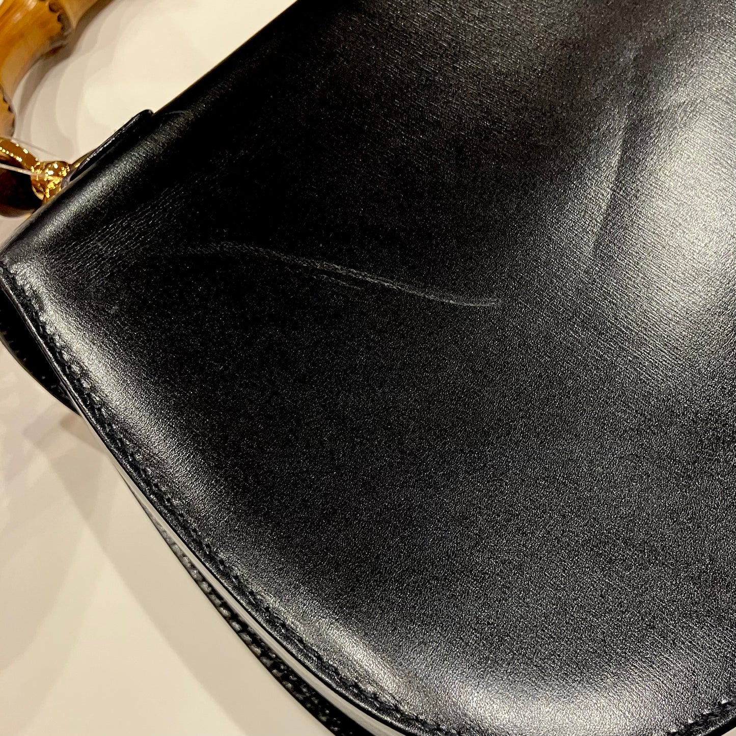 Gucci Black Bamboo 2way Shoulder Handbag