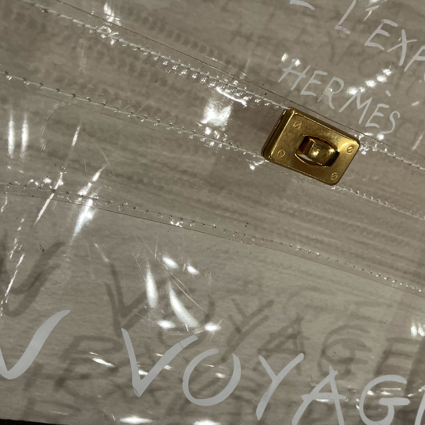 Hermes Clear PVC Kelly Beach Handbag
