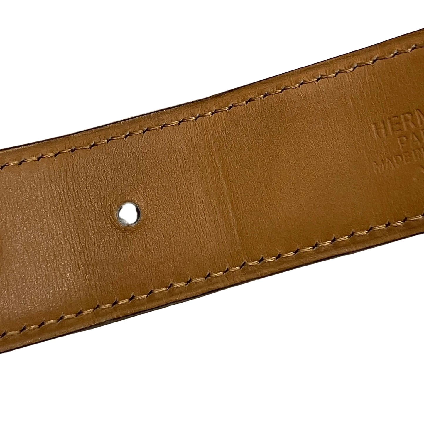 Hermes * Miel Porosus Crocodile Constance Reversible Belt #70 Small Good