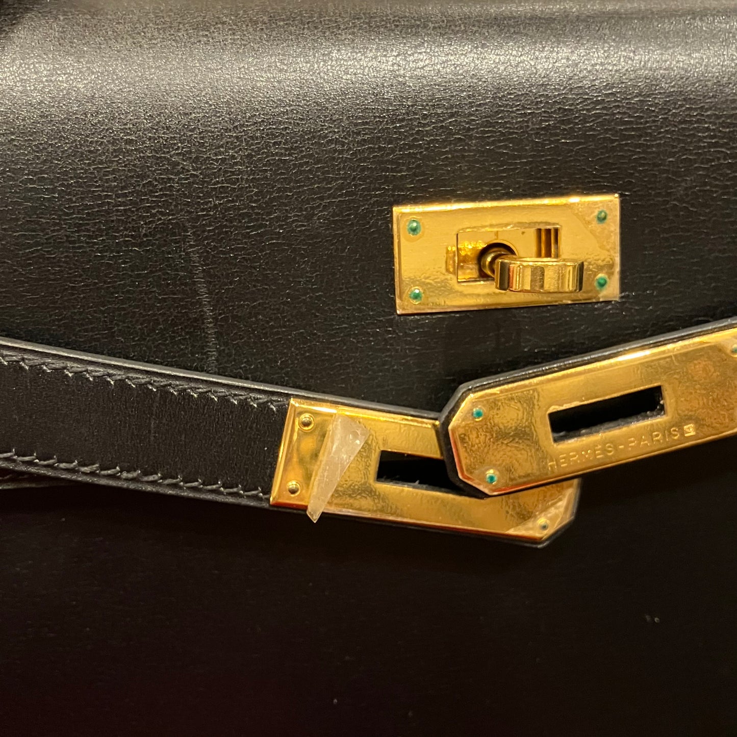 Hermes Black Box Calf Kelly 32 Sellier 2way Shoulder Handbag