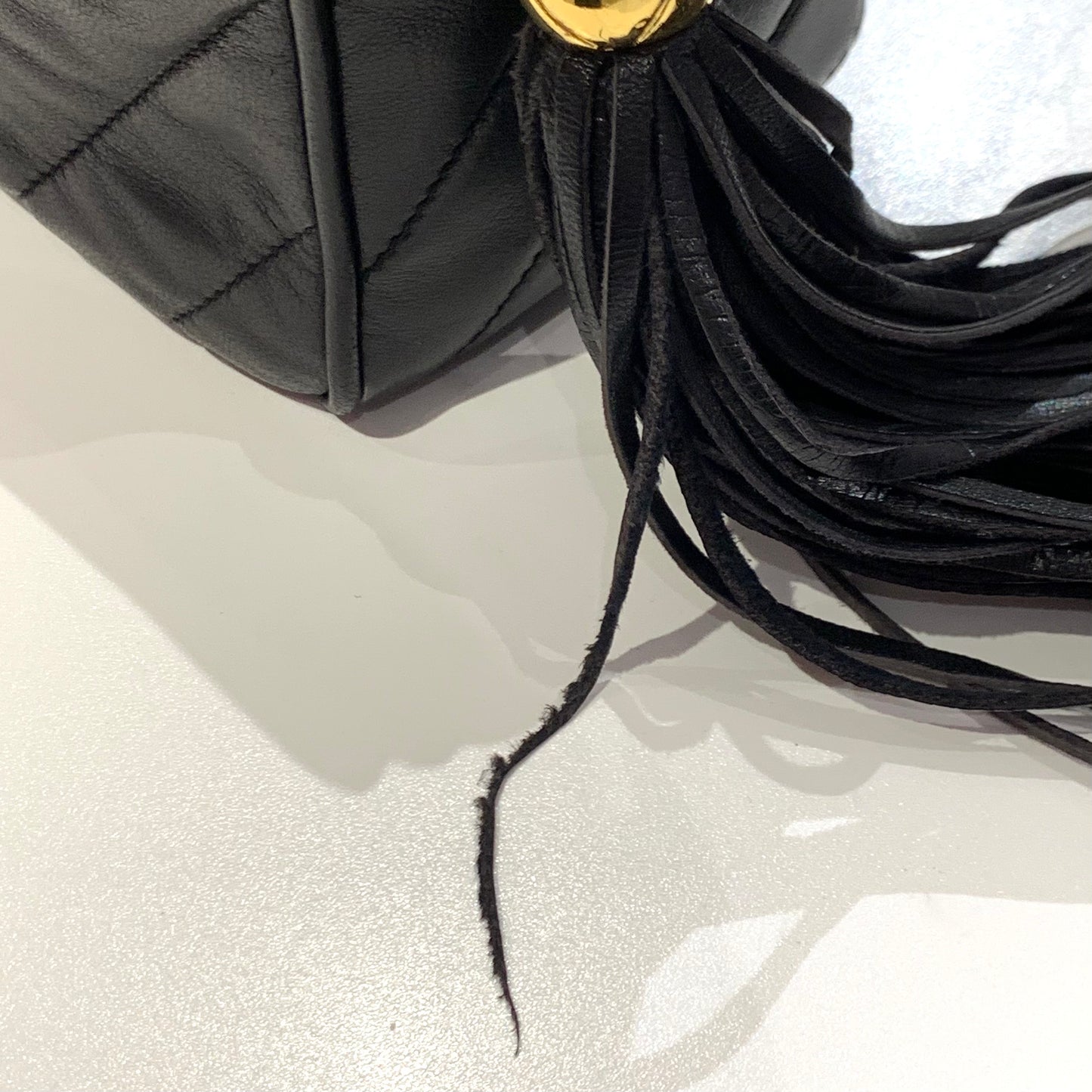 Chanel 1991-1994 Black Lambskin Camera Bag Mini