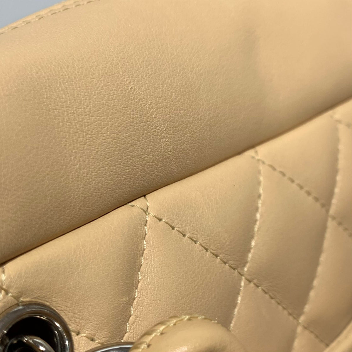 Chanel 2005-2006 Beige Calfskin Cambon Ligne Bowling Bag