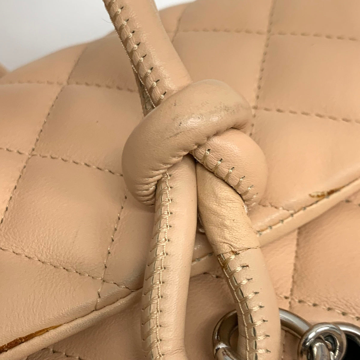 Chanel 2004-2005 Beige Calfskin Cambon Ligne Handbag