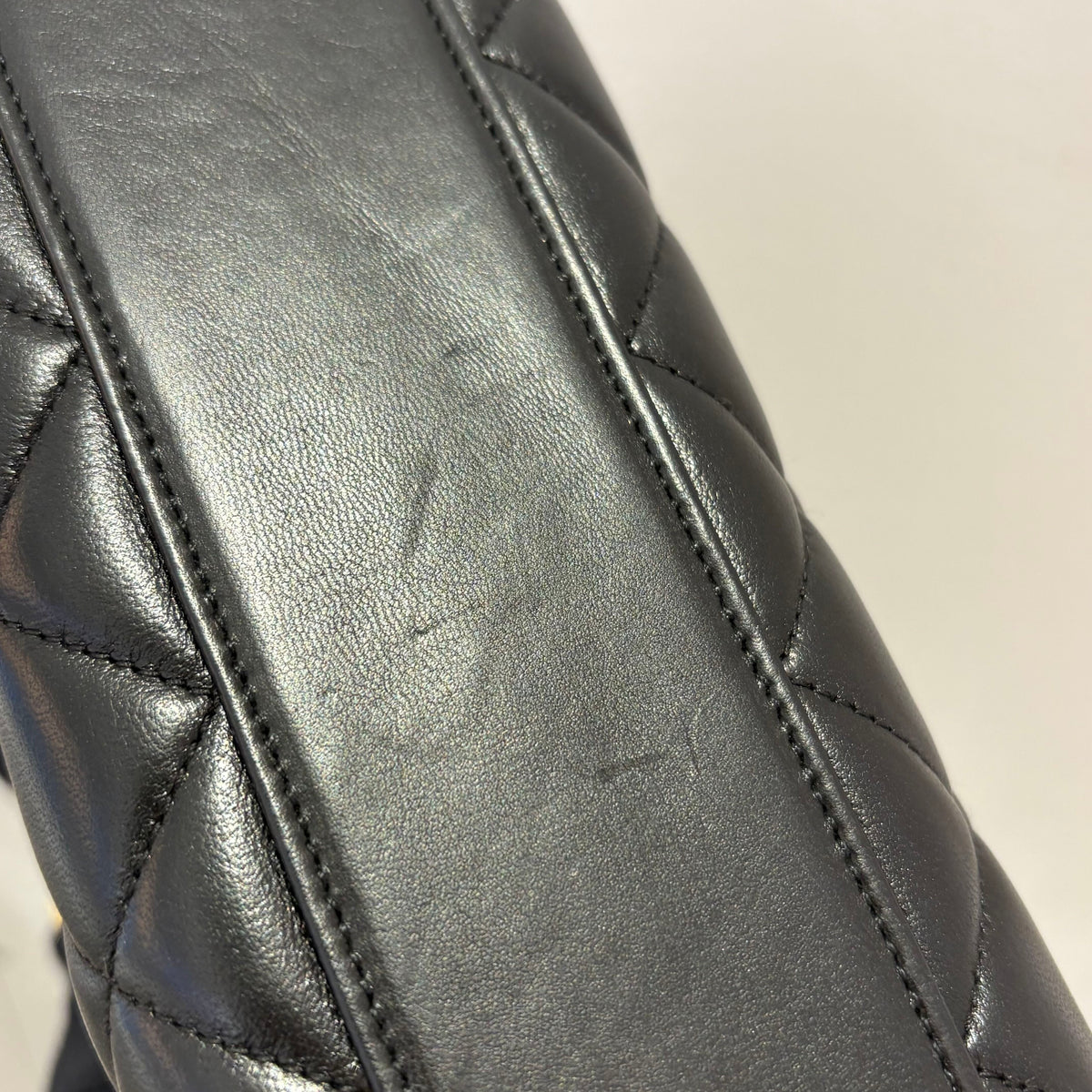 Chanel 1996-1997 Black Lambskin Top Handle Handbag