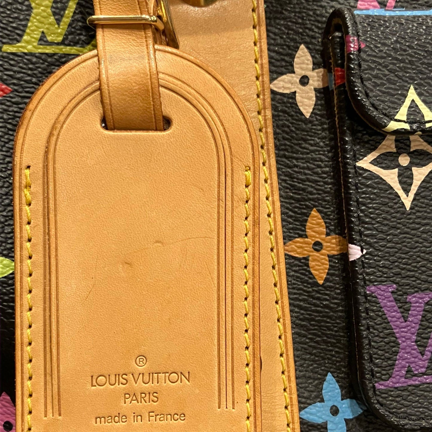 Louis Vuitton 2003 Black Monogram Multicolor Keepall 45 Handbag M92640