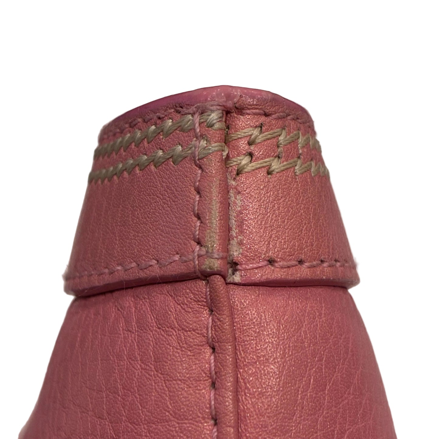 Christian Dior Pink Leather Embroidered Flower Tote Handbag